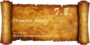 Thomasz Bekő névjegykártya